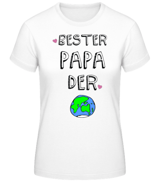 Vorschau: Bester Papa Der Welt Planet - Frauen T-Shirt B&C - Weiß - Vorne