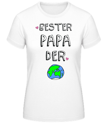 Bester Papa Der Welt Planet - Frauen T-Shirt B&C - Weiß - Vorne