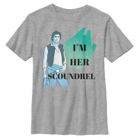 Star Wars - Han Solo Her Scoundrel - Deň svätého Valentína - Detské Tričko - Melírovo šedá - Predné