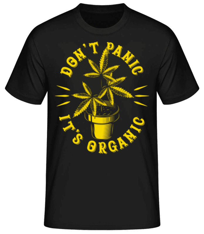 Preview: Don't Panic It's Organic Yellow - Men's Basic T-Shirt - Black - Front