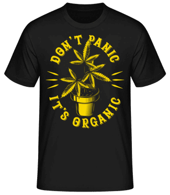 Don't Panic It's Organic Yellow - Men's Basic T-Shirt - Black - Front