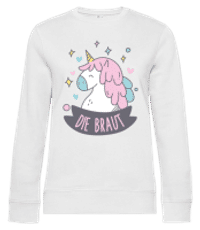 JGA Die Braut Einhorn - Frauen Standard Pullover - Weiß - Vorne