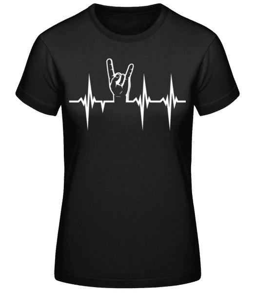 Aperçu: Battement De Coeur Rock And Roll - T-shirt standard Femme - Noir - Devant