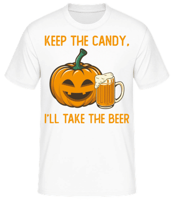 Keep The Candy I Will Take The Beer - Pánske basic tričko - Biela - Predné
