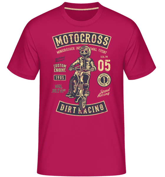 Aperçu: Moto Cross -  T-Shirt Shirtinator homme - Magenta - Devant