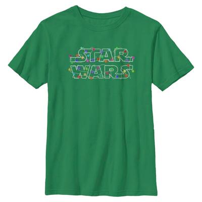 Star Wars - Logo Christmas Lights - Christmas - Kids T-Shirt - Kelly green - Front