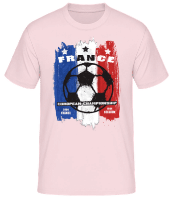 Fußball Frankreich Fahne - Männer Basic T-Shirt - Rosa - Vorne