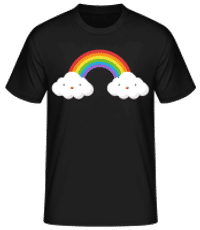 Glückliche Regenbogen - Männer Basic T-Shirt - Schwarz - Vorne