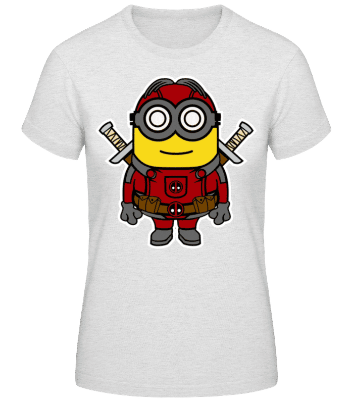 Náhled: Minion Deadpool - Dámské basic tričko - Melírově šedá - Napřed