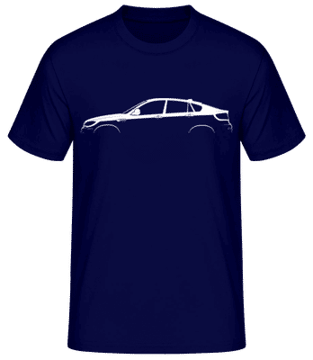 'BMW X6 M (E71)' Silhouette - Pánské basic tričko - Namořnická modrá - Napřed