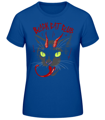 Black Cat Club - Dámske basic tričko - Kráľovská modrá - Predné