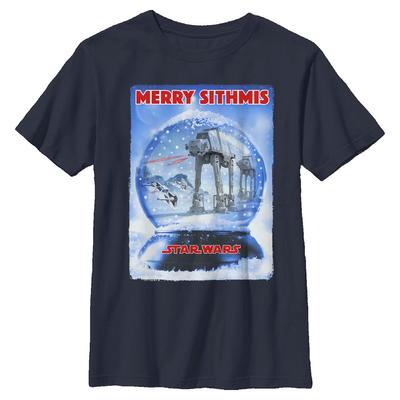 Star Wars - AT-AT Snow Global Domination - Vánoce - Dětské Tričko - Namořnická modrá - Napřed