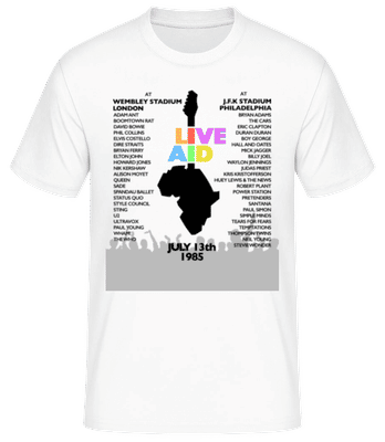 Live Aid Lineup - Männer Basic T-Shirt - Weiß - Vorne