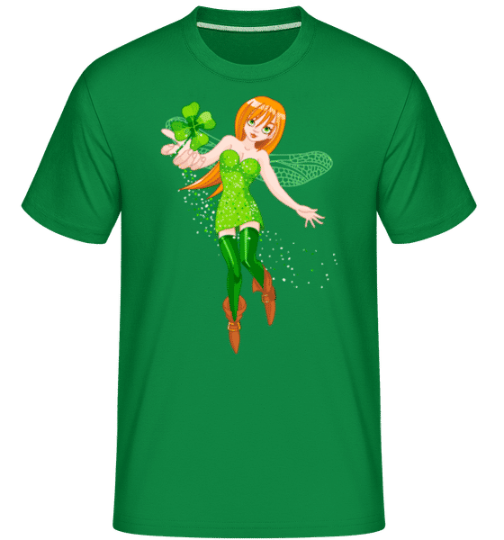 Aperçu: Irish Fairy Logo -  T-Shirt Shirtinator homme - Vert irlandais - Devant