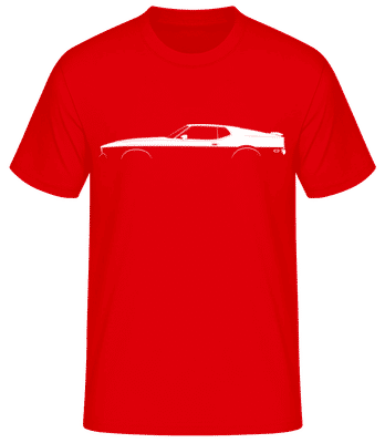 'Ford Mustang Mach 1 (1971)' Silhouette - Men's Basic T-Shirt - Red - Front