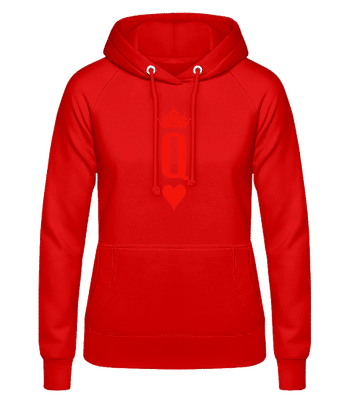 Poker Queen - Sweat à capuche Femme - Rouge - Devant