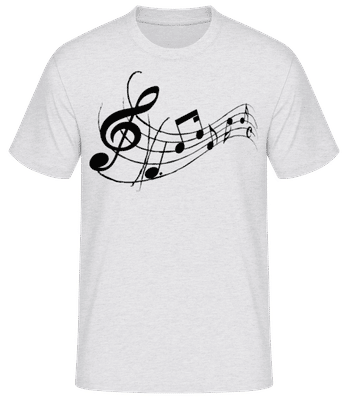 Music Notes Black 1 - Men's Basic T-Shirt - Heather grey - Front