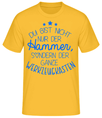 Du Bist Der Werkzeugkasten - Männer Basic T-Shirt - Goldgelb - Vorne
