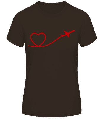 Dépliant Coeur - T-shirt standard Femme - Marron - Devant