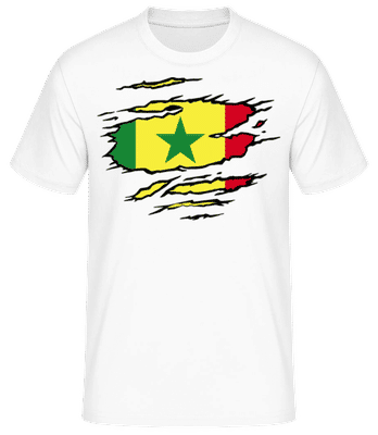 Drapeau déchiré Sénégal - T-shirt standard Homme - Blanc - Devant