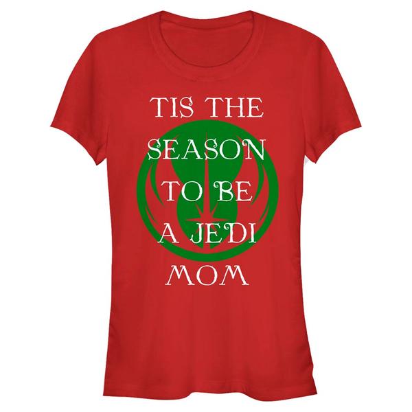 Aperçu: Star Wars - Jedi Mom - Christmas - Femme T-shirt - Rouge - Devant
