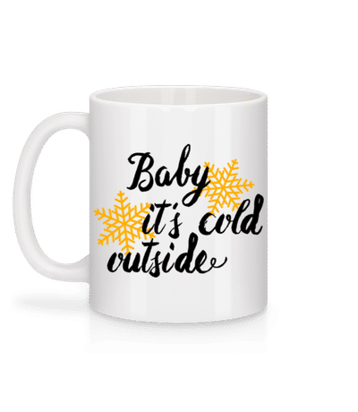 Vonku je zima - Keramický hrnček - Biela - Za