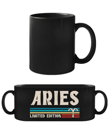 Sternzeichen Aries Limited - Schwarze Tasse - Schwarz - Vorne