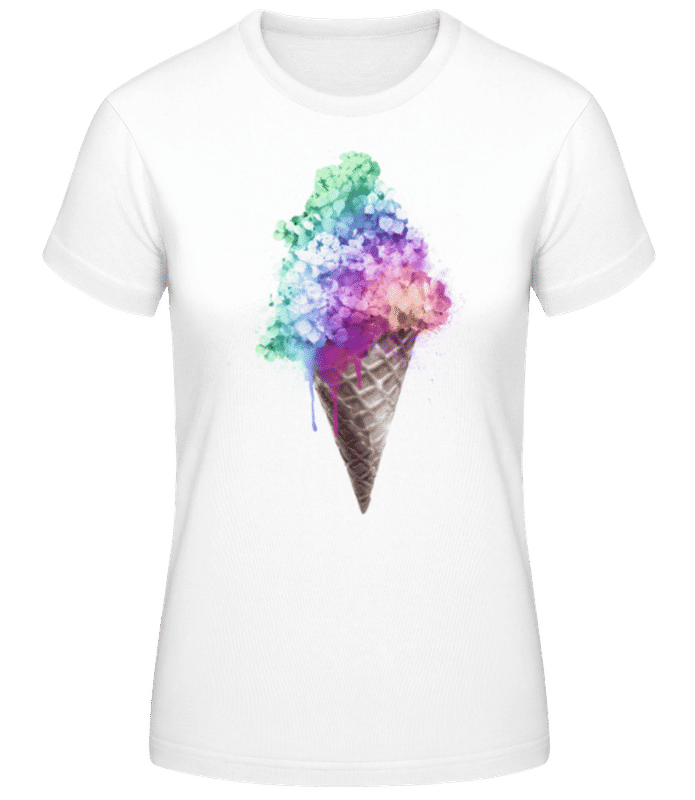 Vista previa: Rainbow Ice Cream - Camiseta básica de mujer - Blanco - delante