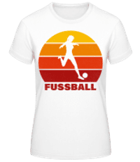 Fussball Sonnenuntergang - Frauen Basic T-Shirt - Weiß - Vorne