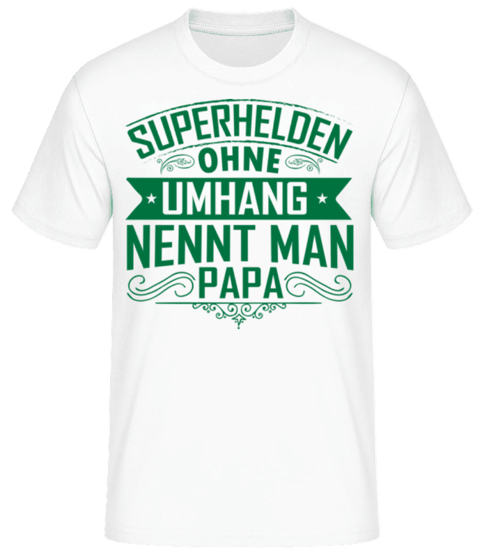 Vorschau: Superhelden Nennt Man Papa 3 - Männer Basic T-Shirt - Weiß - Vorne