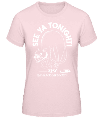 Black Cat Society - Camiseta básica de mujer - Rosa - delante