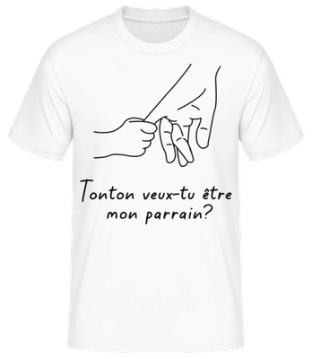 Tonton Veux-tu Être Mon Parrain - T-shirt standard Homme - Blanc - Devant