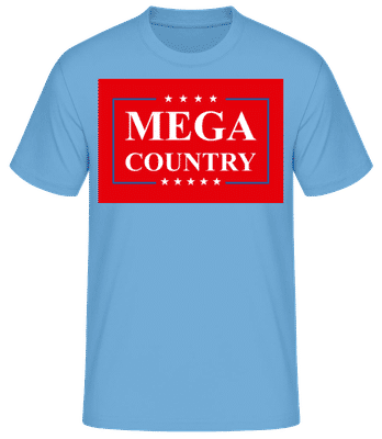 Mega Country - Männer Basic T-Shirt - Hellblau - Vorne