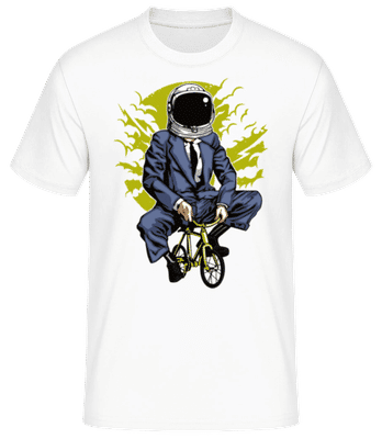Bike To The Moon - Männer Basic T-Shirt - Weiß - Vorne