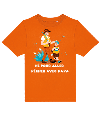 Pecher Avec Papa - T-shirt enfants B&C - Orange - Devant