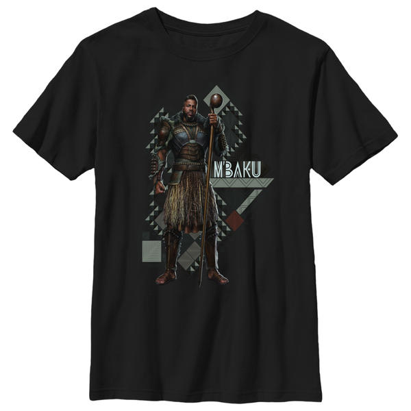 Aperçu: Marvel - Panthère noire Wakanda pour toujours - M'Baku Mbaku Pattern - Enfant T-shirt - Noir - Devant