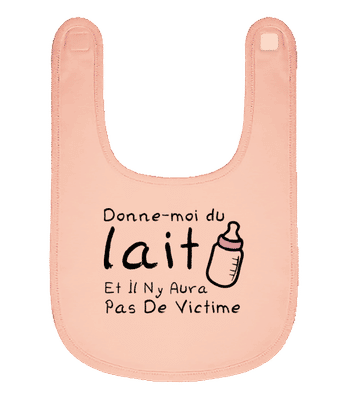 Donne-Moi Du Lait - Bavoir Bébé bio - Rose - Devant