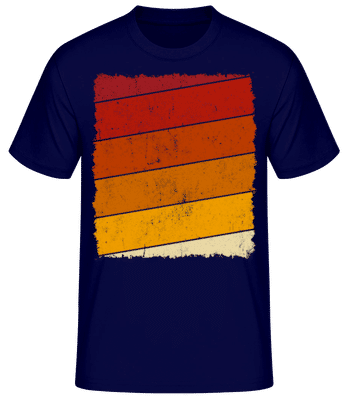 Retro Background Rectangle 2 - Men's Basic T-Shirt - Navy - Front