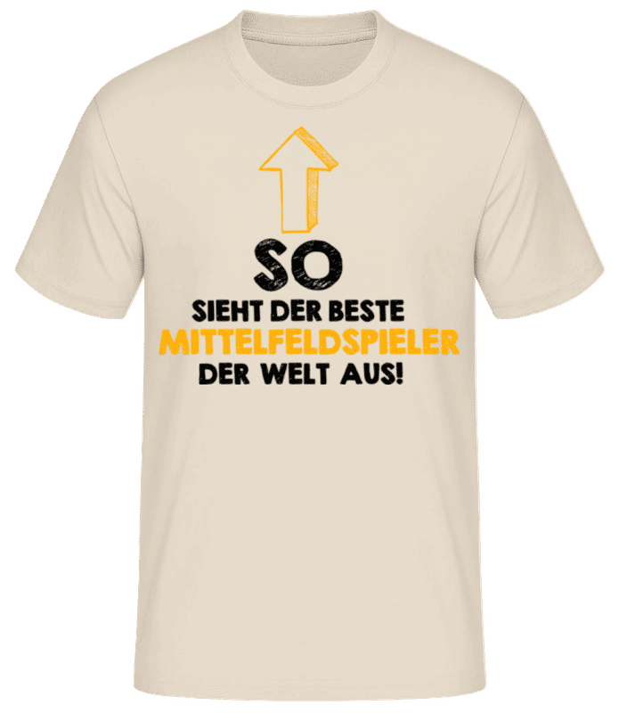 Vorschau: Bester Mittelfeldspieler Der Welt - Männer Basic T-Shirt - Creme - Vorne