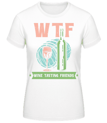 Wine Tasting Friends - Women's Basic T-Shirt - White - Front