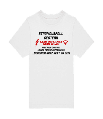 Stromausfall Wlan - Kinder T-Shirt B&C - Weiß - Vorne