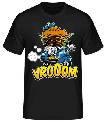 Burger Scooter - Camiseta básica para hombre - Negro - delante