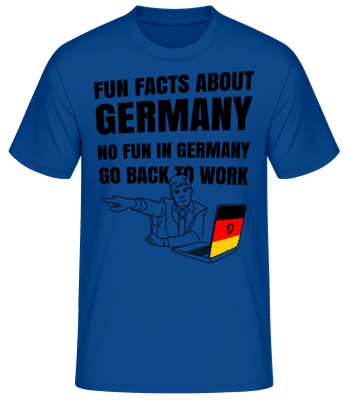 Fun Facts Germany - Männer Basic T-Shirt - Royalblau - Vorne