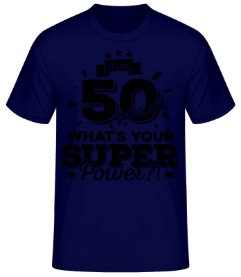 50 Years Super Power - Camiseta básica para hombre - Marino - delante