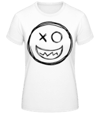 Scribbled Smiley - Camiseta básica de mujer - Blanco - delante
