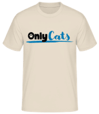 Only Cats - Men's Basic T-Shirt - Cream - Front