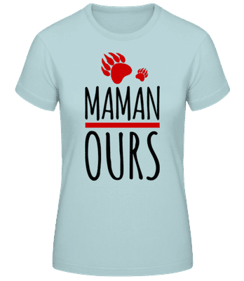 Maman Ours - T-shirt femme B&C - Menthe verte - Devant