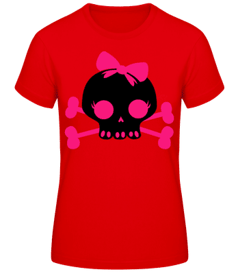 Boucle rose tête de mort emo - T-shirt standard Femme - Rouge - Devant