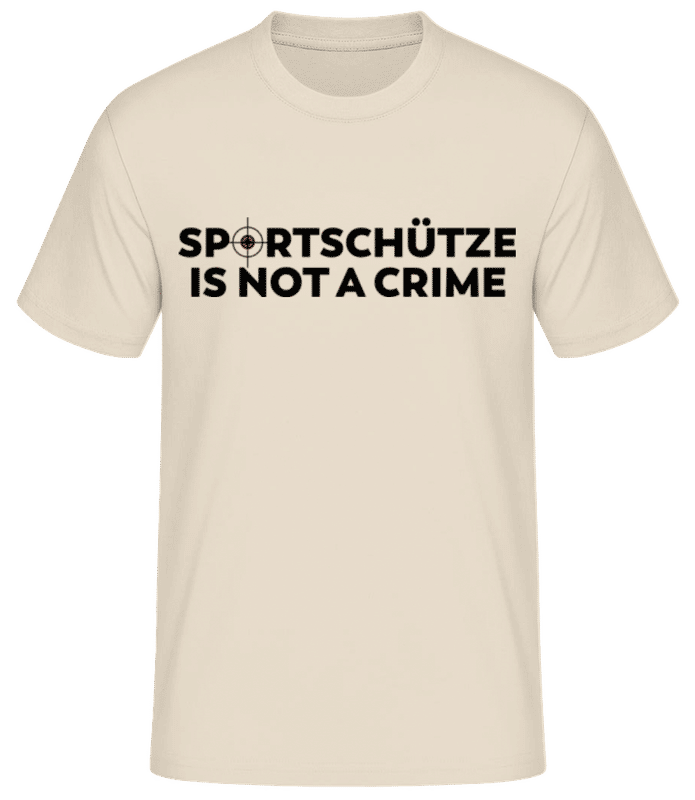 Vorschau: Sportschütze Not A Crime - Männer Basic T-Shirt - Creme - Vorne
