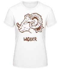 Kritzel Stil Sternzeichen Widder - Frauen Basic T-Shirt - Weiß - Vorne